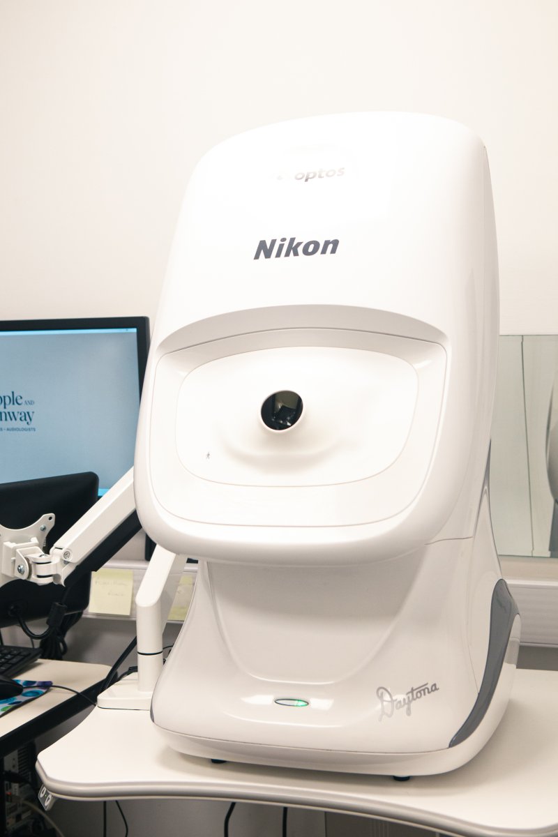 Nikon Optos advanced retinal scanning device used for comprehensive eye examinations